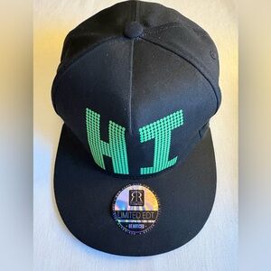 Robin Ruth Limited Edition Hawaii Black Cap with HI in Green Lettering